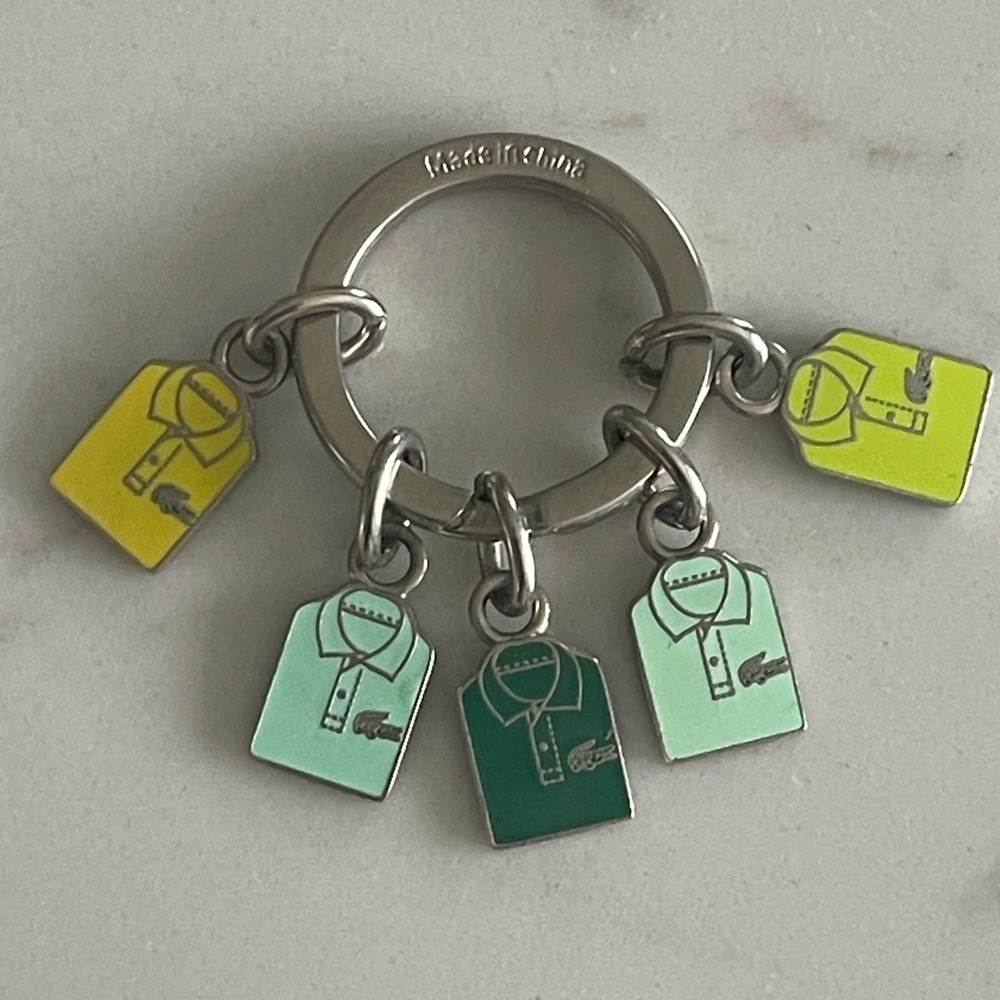 Lacoste Multi-Color Polo Shirt Charm Keyring - Mint, Green & Yellow - Picture 3 of 6